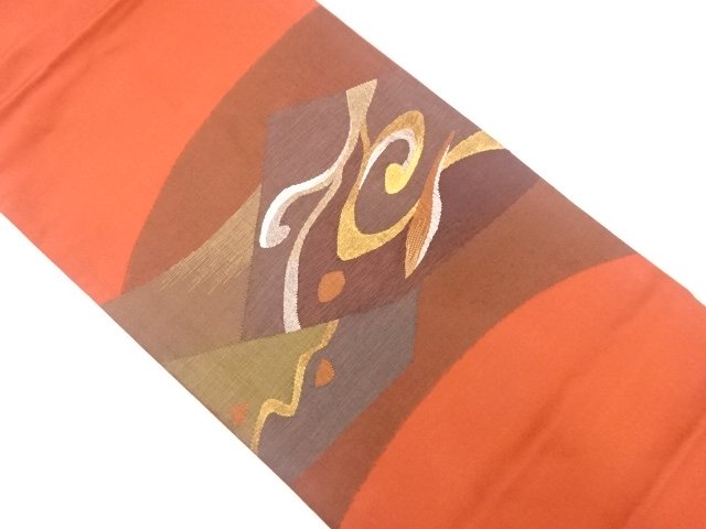 JAPANESE KIMONO / KIRIBAME-STYLE KARAKUSA PATTERN WEAVING FUKURO OBI